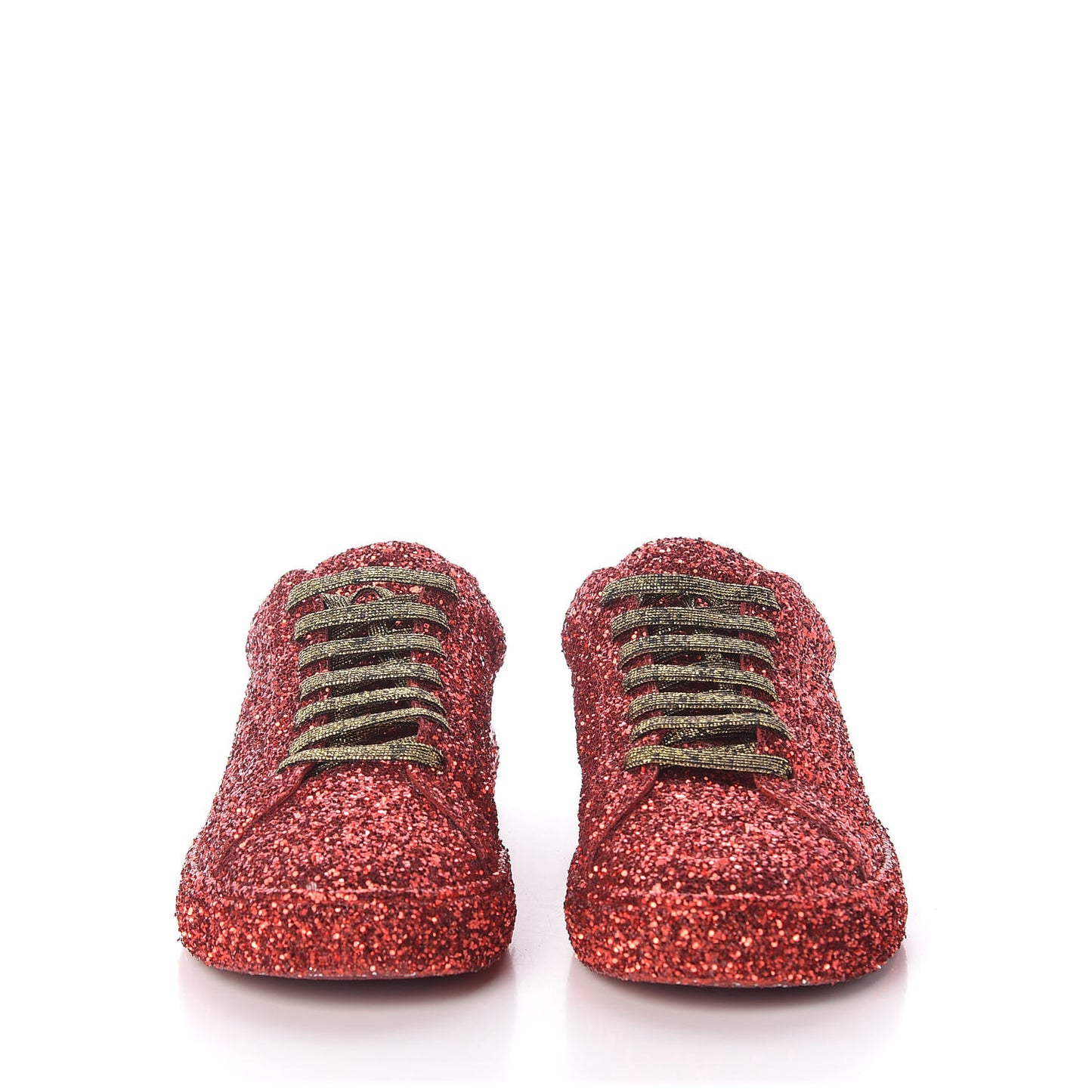 Calfskin Crystal Glitter Andy Sneakers 36.5 Red