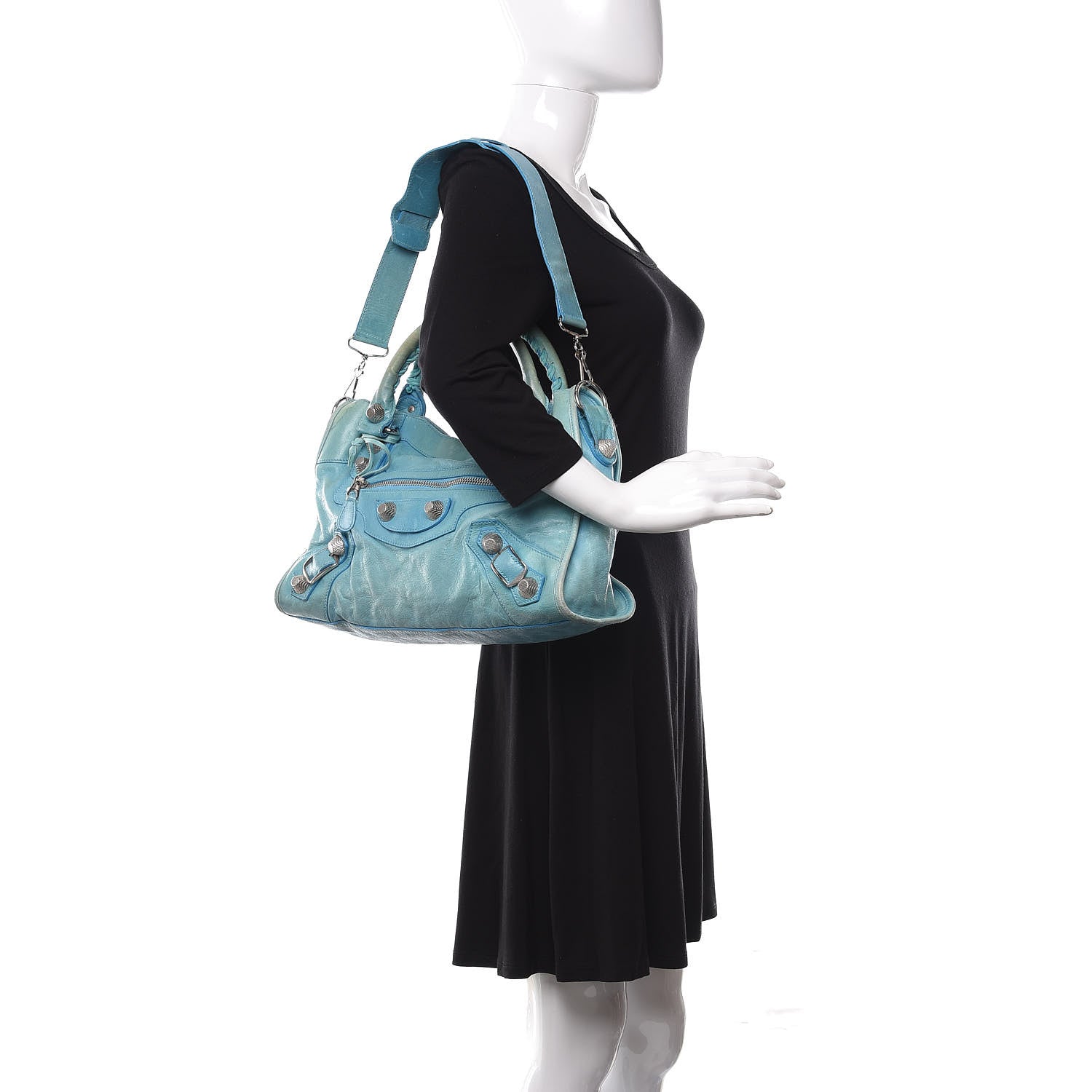 Balenciaga Agneau Giant 21 Silver Hardware City Turquoise 2 of 23