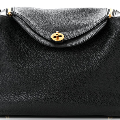 Hermes Taurillon Clemence Lindy 30 Black 8 of 10
