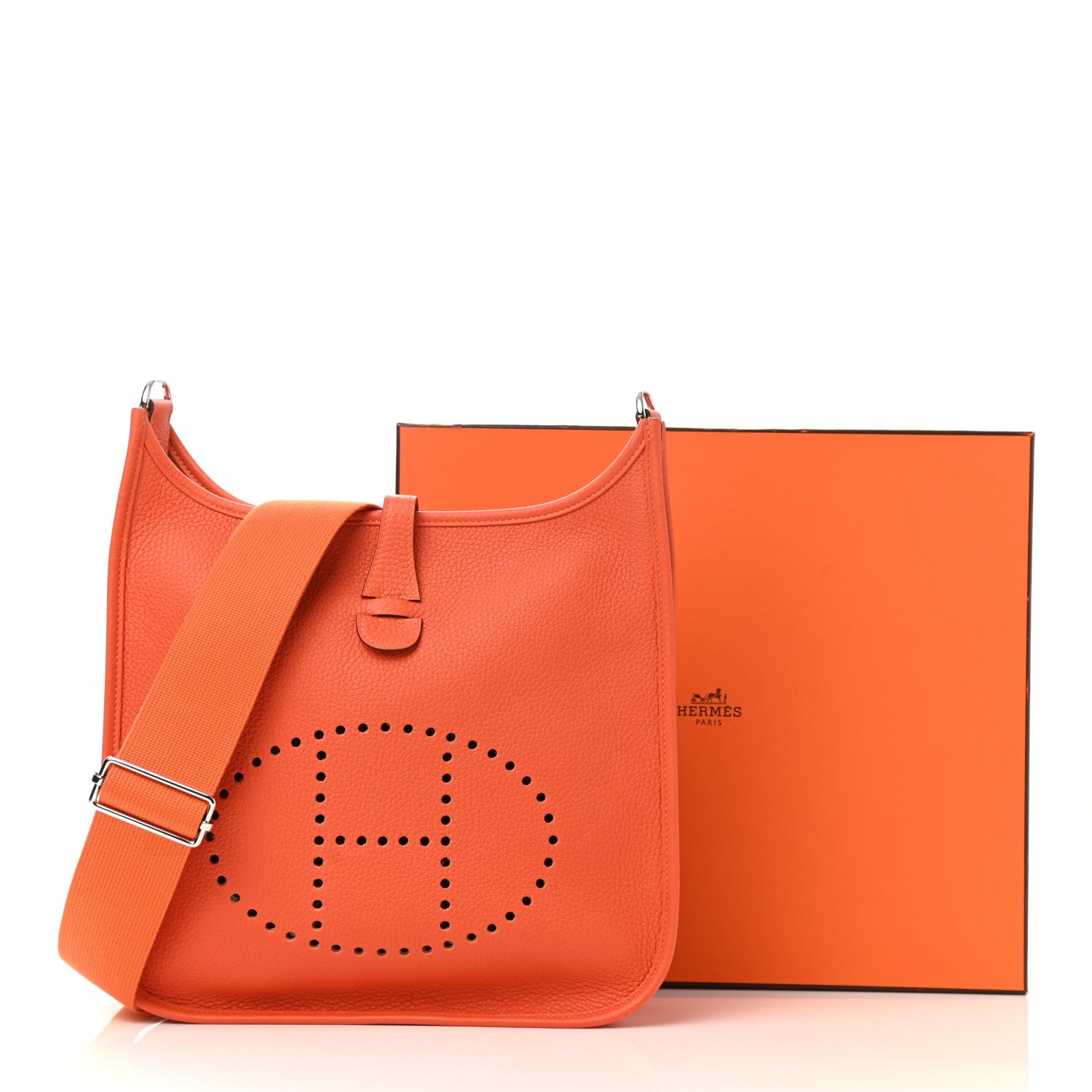 Hermes Taurillon Clemence Evelyne III PM Orange Poppy 12 of 12