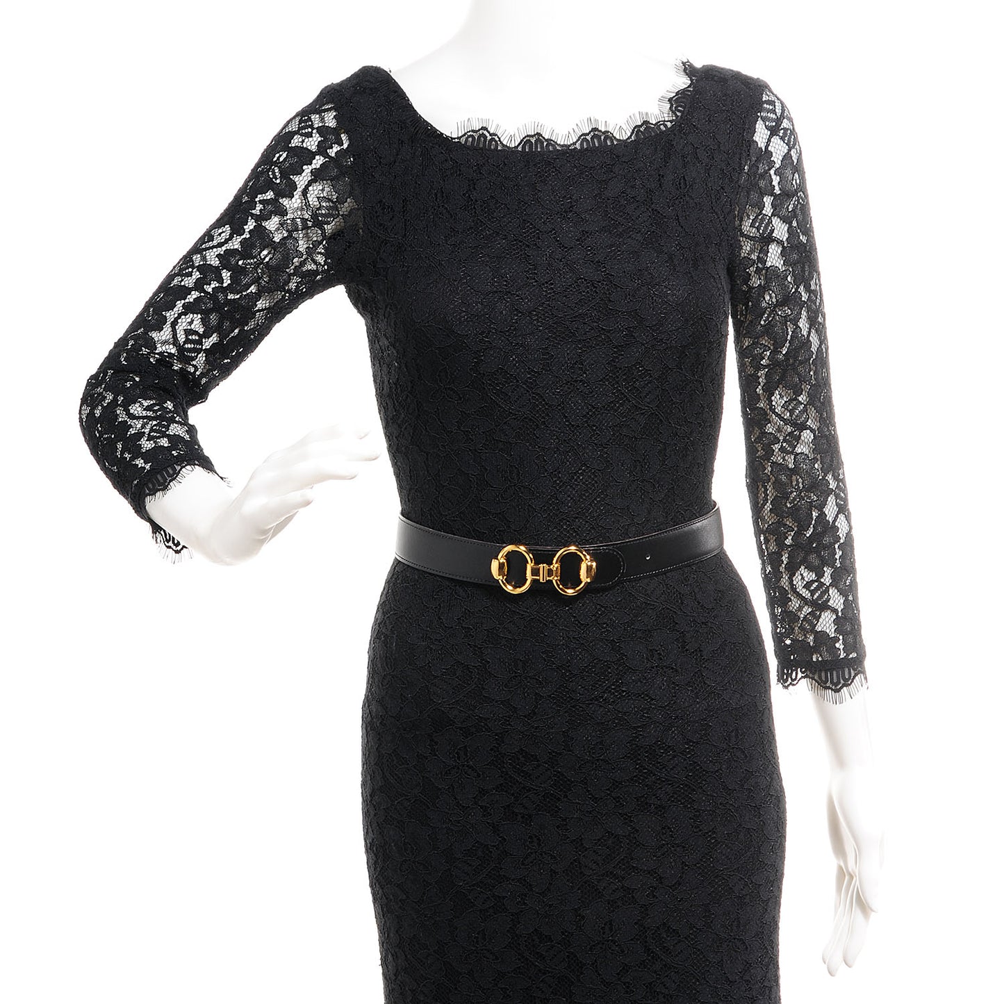 Box Courchevel Reversible Horsebit H 32mm Belt Noir Gold 85