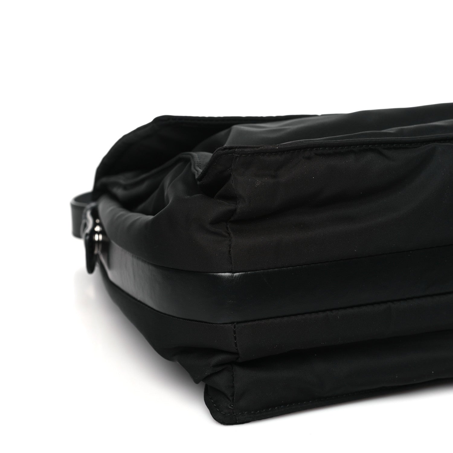 Prada Re-Nylon Vitello Padded Large Flap Shoulder Bag Black 7 of 8