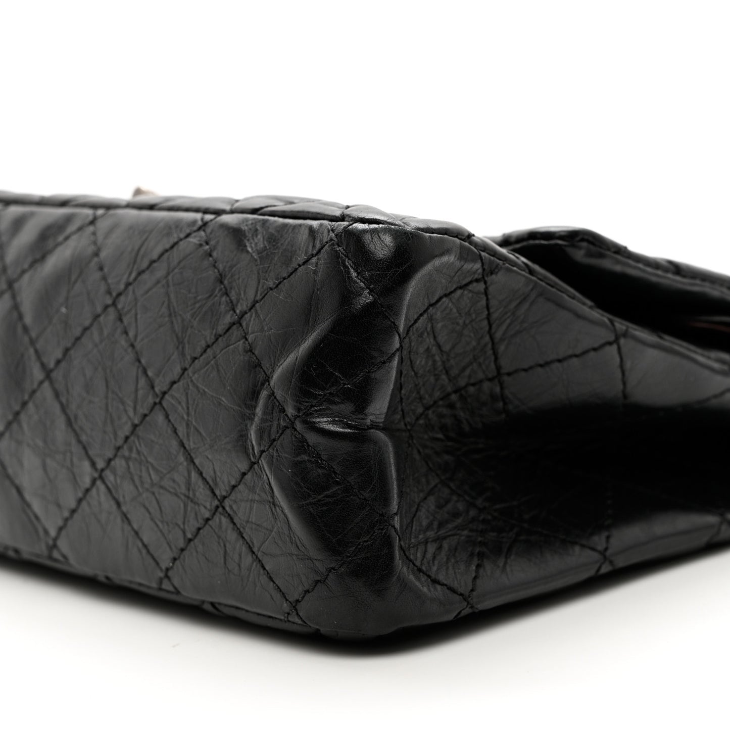 Aged Calfskin Quilted 2.55 Reissue 227 Flap Black