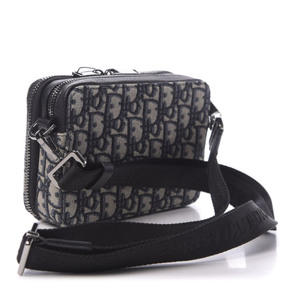 Christian Dior Oblique Pouch Navy Blue 3 of 12