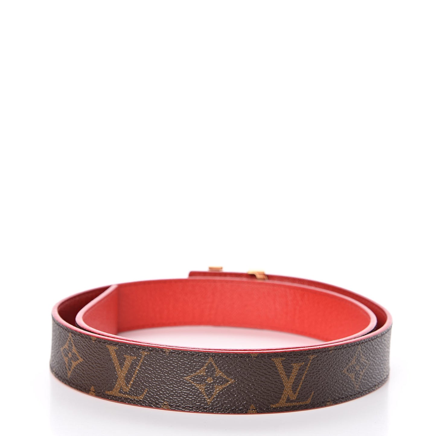 Monogram 30mm LV Initiales Reversible Belt 85 34 Coquelicot