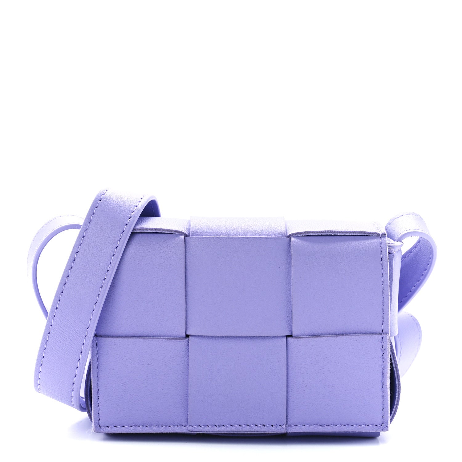 Bottega Veneta Lambskin Intreccio Candy Cassette Crossbody Bag Wisteria 1 of 10