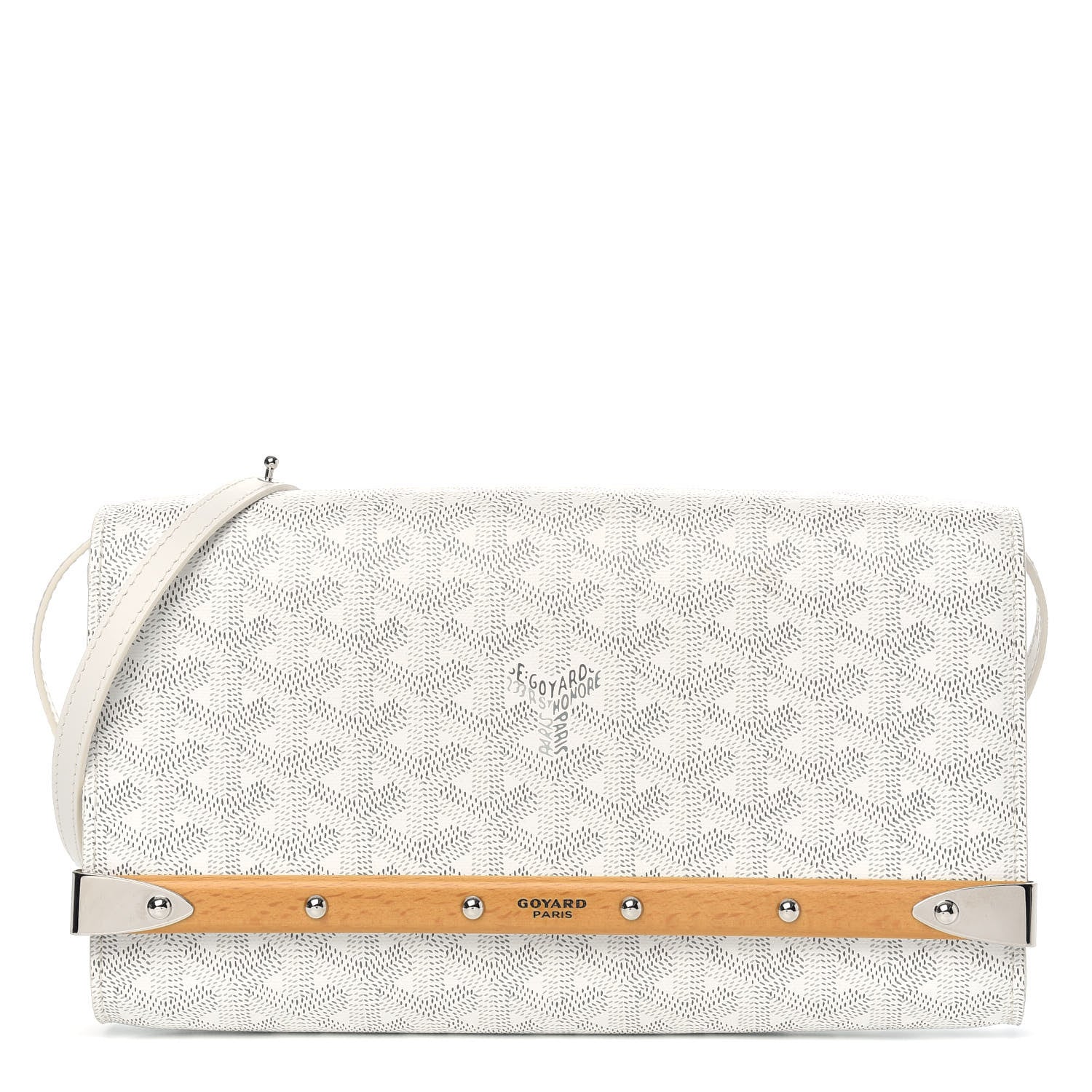 Goyard Goyardine Monte Carlo Bois Clutch With Strap White 1 of 9