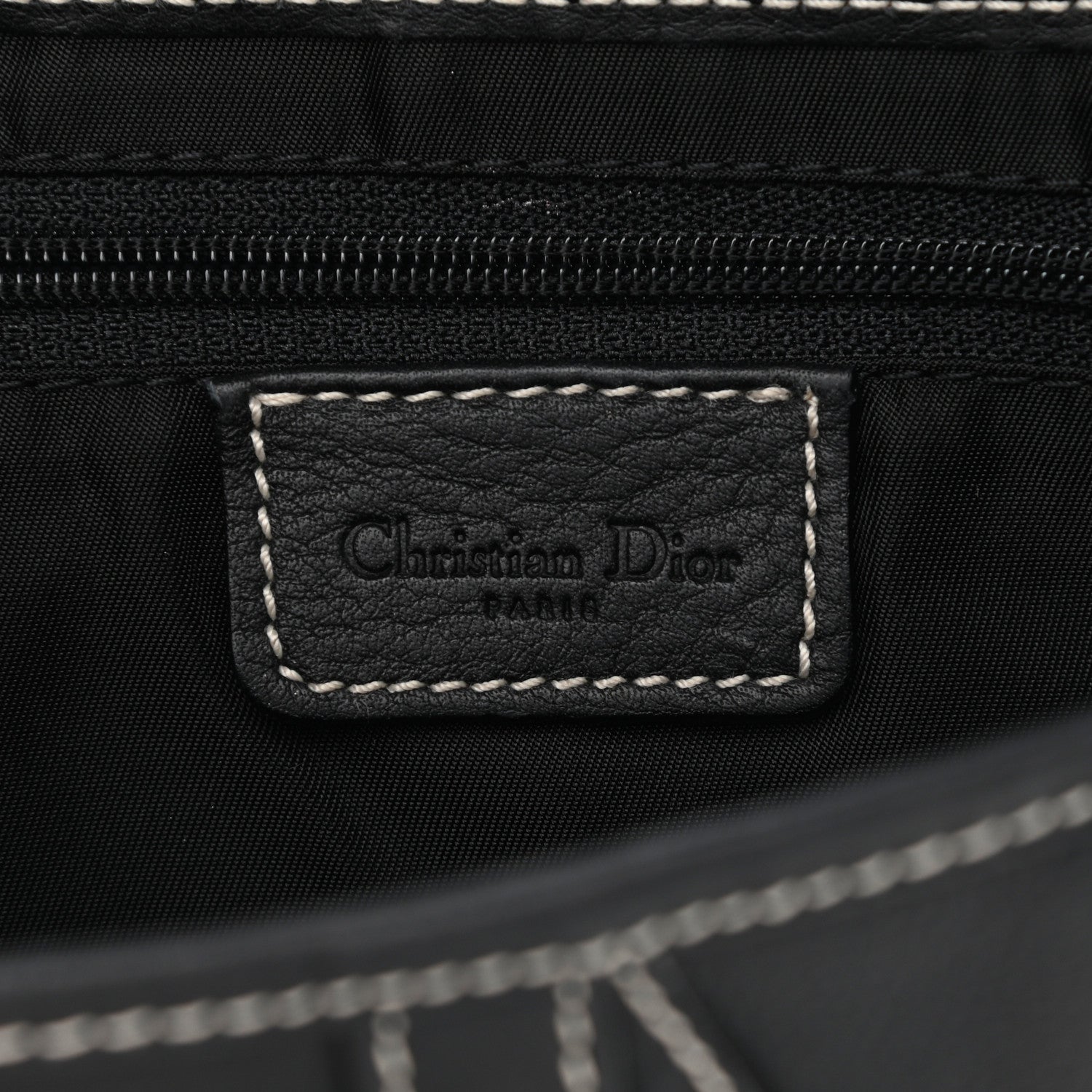 Christian Dior Calfskin Saddle Bag Black 5 of 9