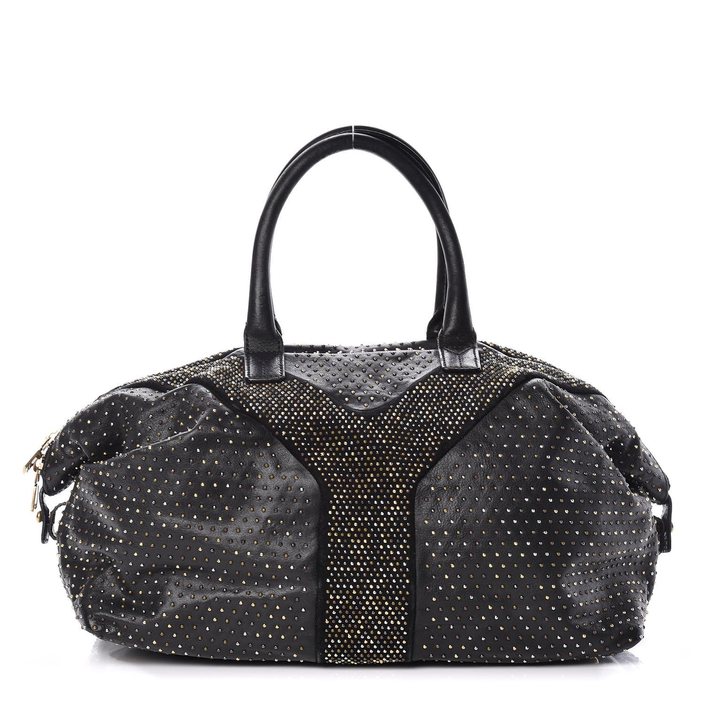 Calfskin Rock Studded Easy Sac Black