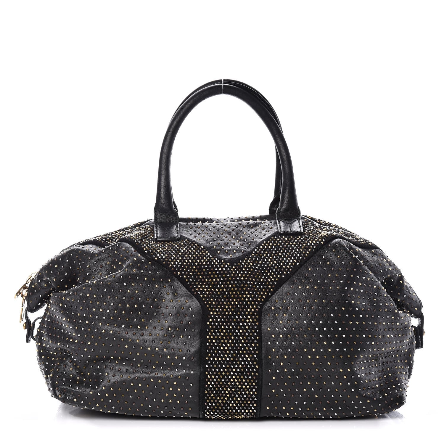 Saint Laurent Calfskin Rock Studded Easy Sac Black 1 of 14