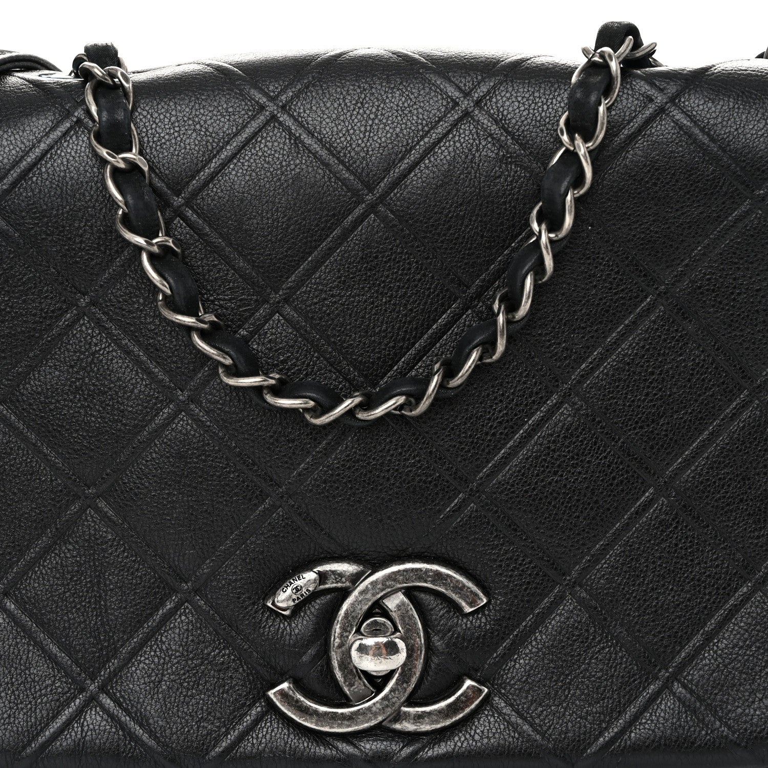 Chanel Calfskin Diamond Embossed New Chic Flap Black 8 of 11