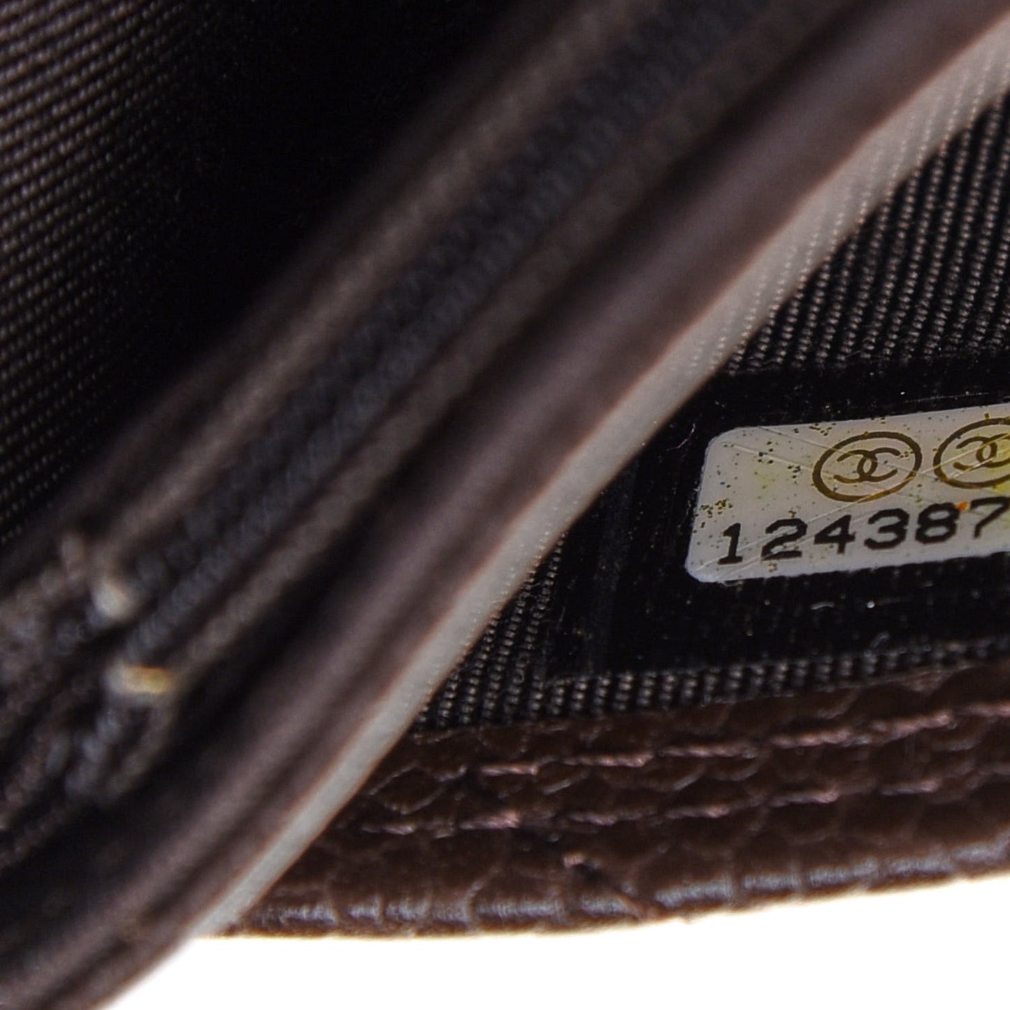 Caviar Quilted Small Flap Wallet Brown