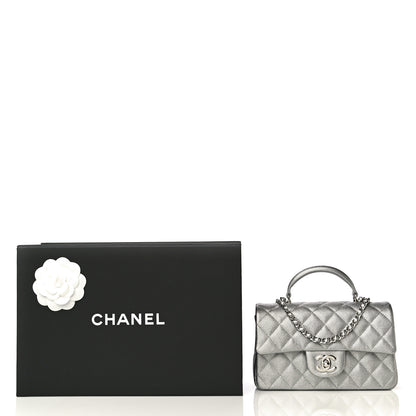 Chanel Metallic Caviar Quilted Mini Top Handle Rectangular Flap Silver 10 of 10