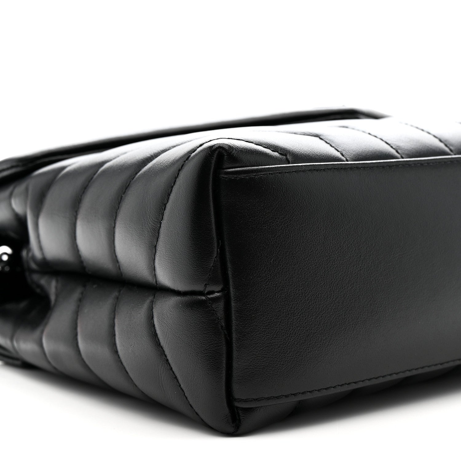 Saint Laurent Calfskin Y Quilted Monogram Monochrome Small Loulou Chain Satchel Black 10 of 13