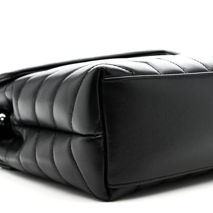 Saint Laurent Calfskin Y Quilted Monogram Monochrome Small Loulou Chain Satchel Black 10 of 13