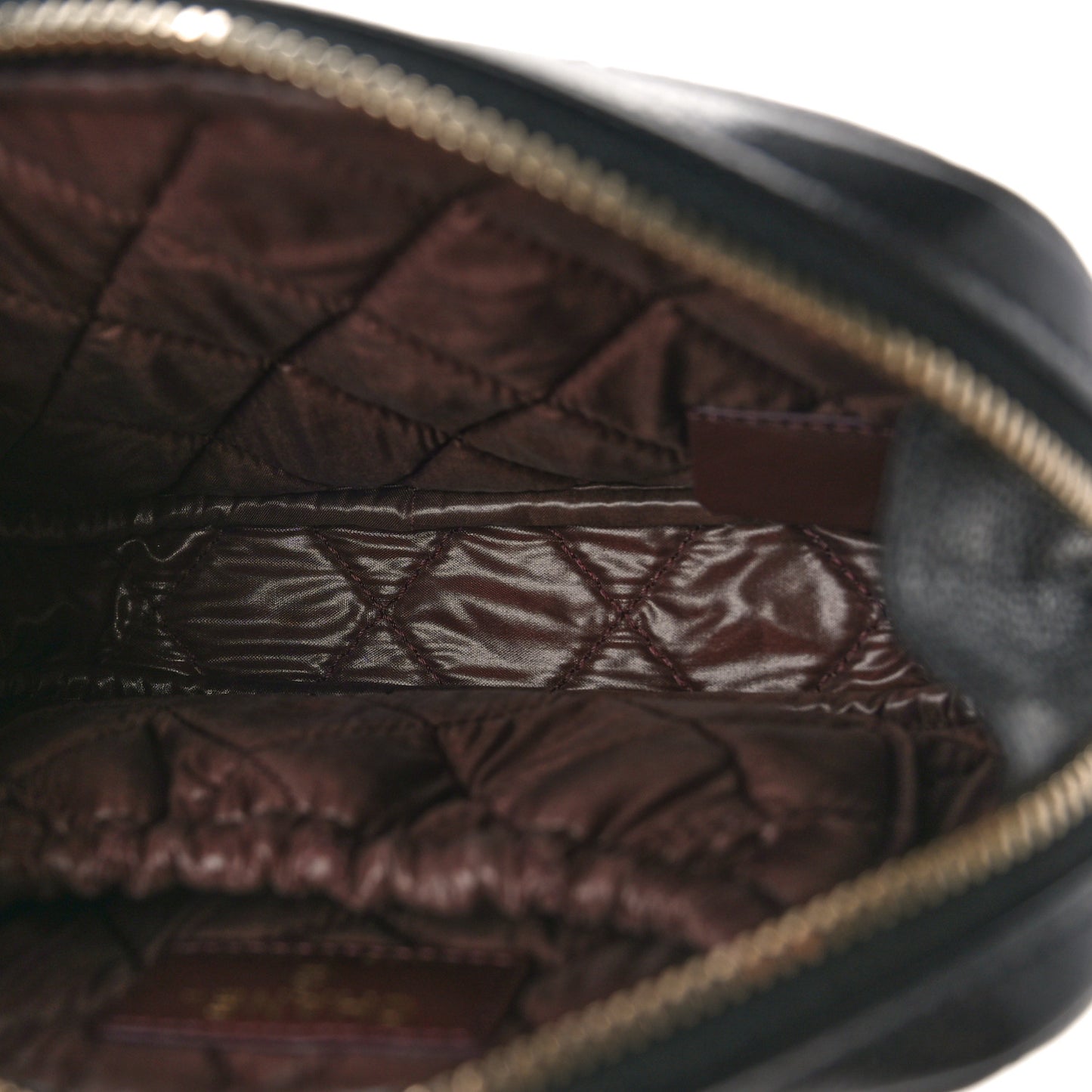 Caviar Quilted Small Curvy Pouch Cosmetic Case Black