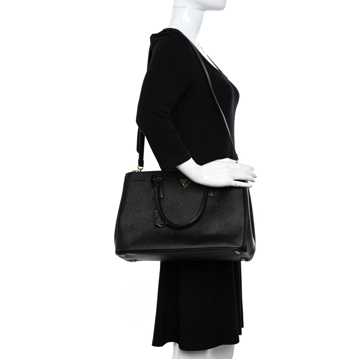 Prada Saffiano Lux Medium Galleria Double Zip Tote Black 2 of 18