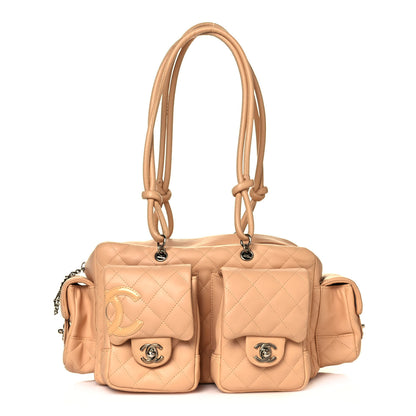 Chanel Calfskin Quilted Small Cambon Multipocket Reporter Beige 1 of 18
