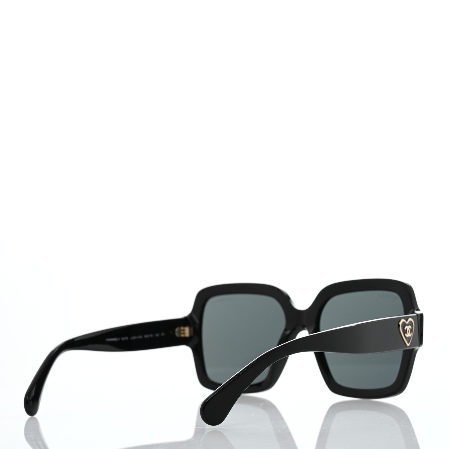 Chanel Acetate Square Heart Sunglasses 5479 Black 2 of 8
