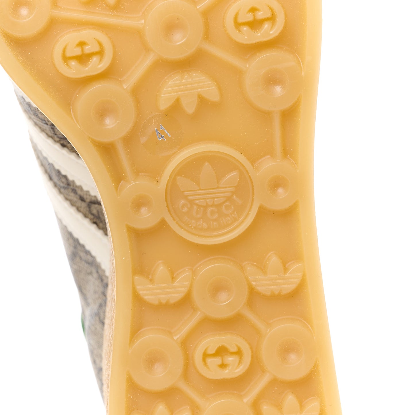 X ADIDAS GG Supreme Monogram Gazelle Wedge Sneakers 41 Beige Ebony Off White New Shamarock