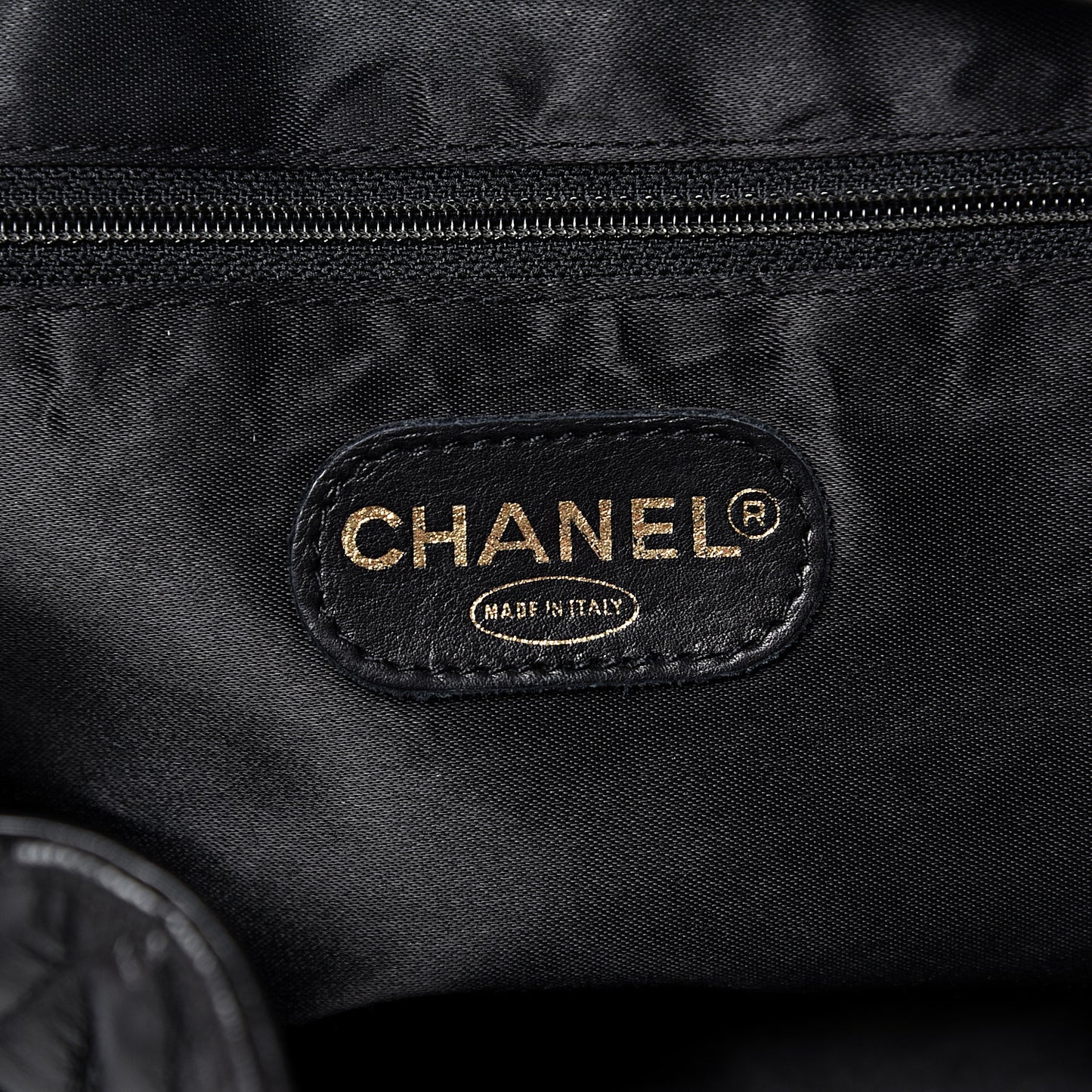 Lambskin Quilted Drawstring Backpack Black