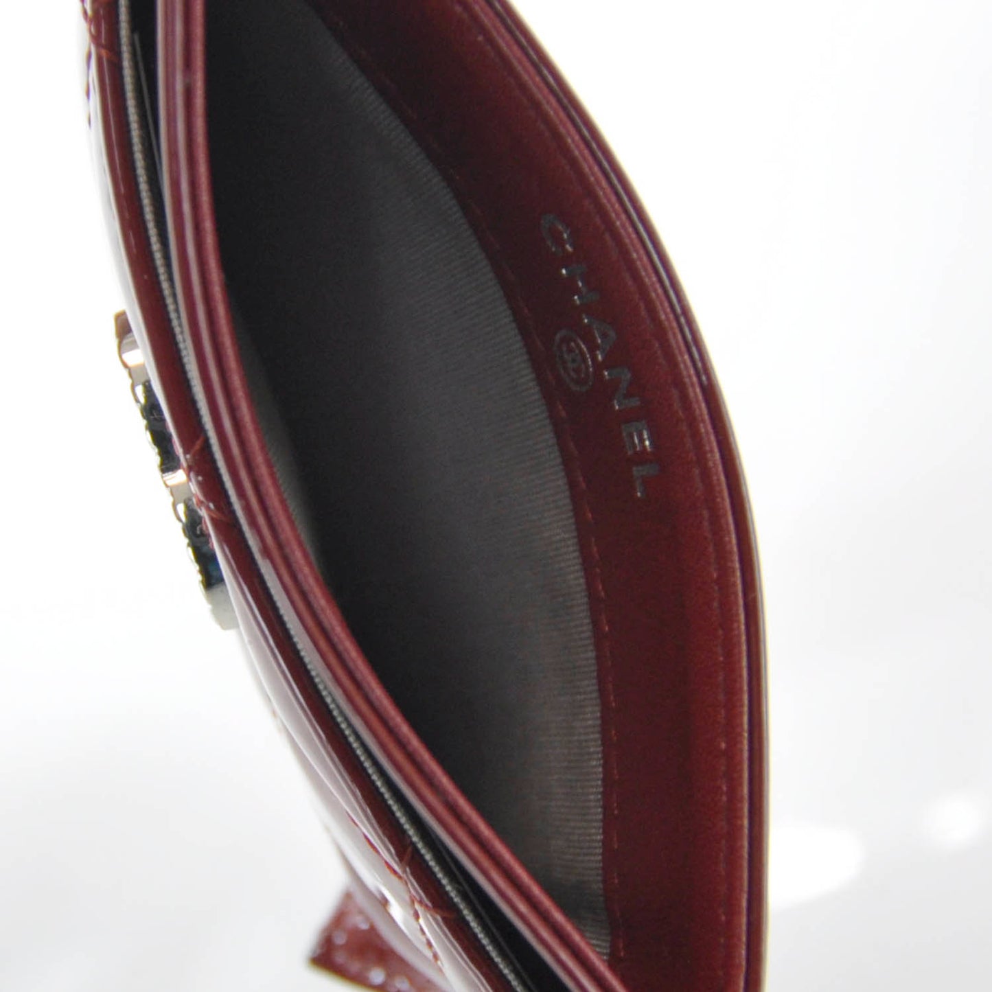Brilliant Patent Card Holder Red