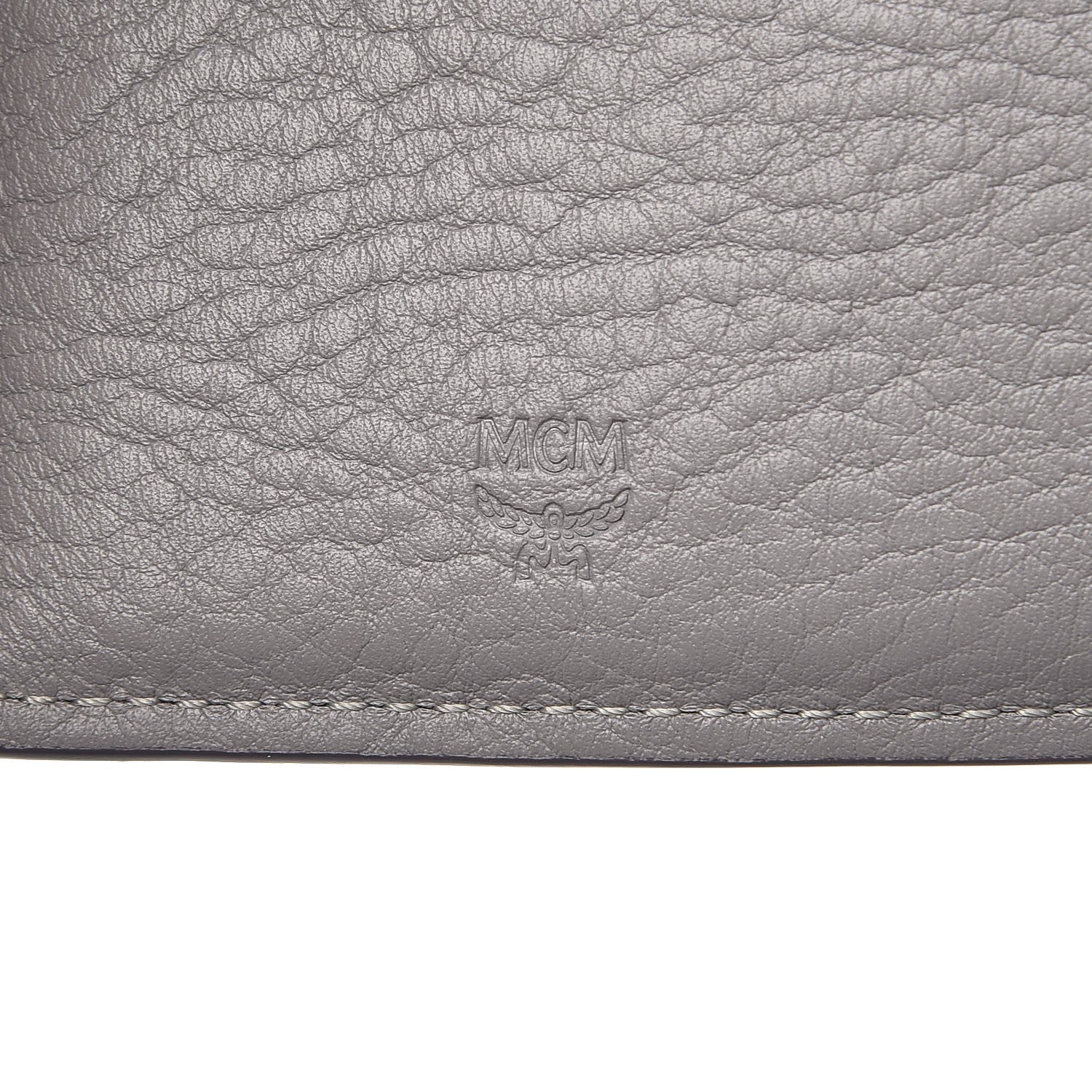 MCM Calfskin Signature Monogram Klara Bi-Fold Wallet Dove 7 of 10