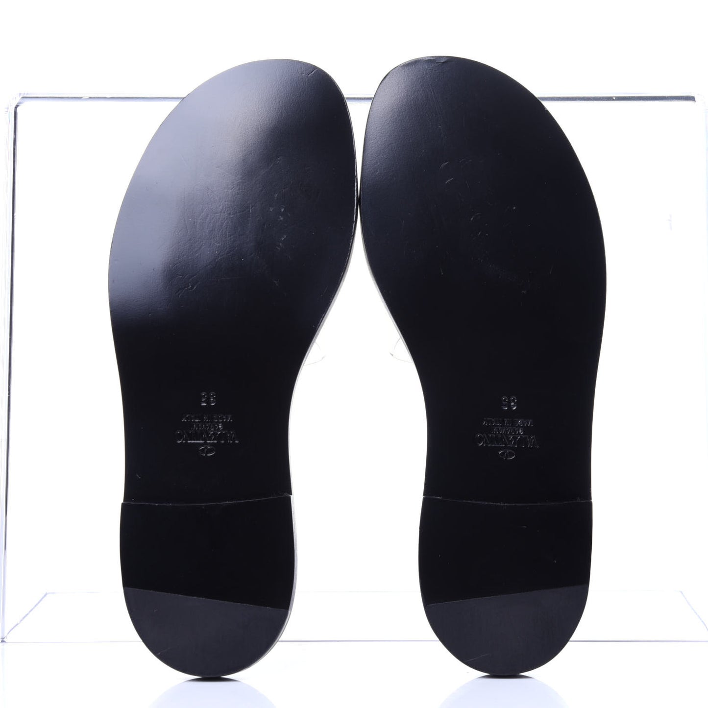 PVC Transparent Vlogo Flat Slide Sandals 35 Black