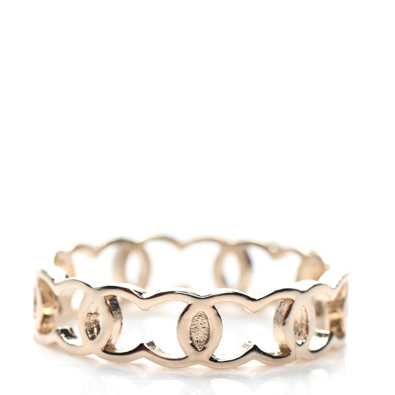 Chanel Metal CC Ring 6.75 Gold 4 of 5