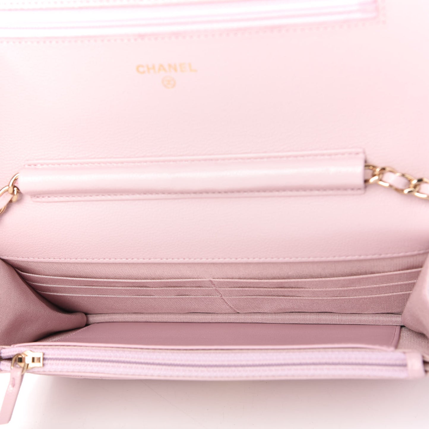 Caviar Quilted Coco Candy Wallet On Chain WOC Light Pink