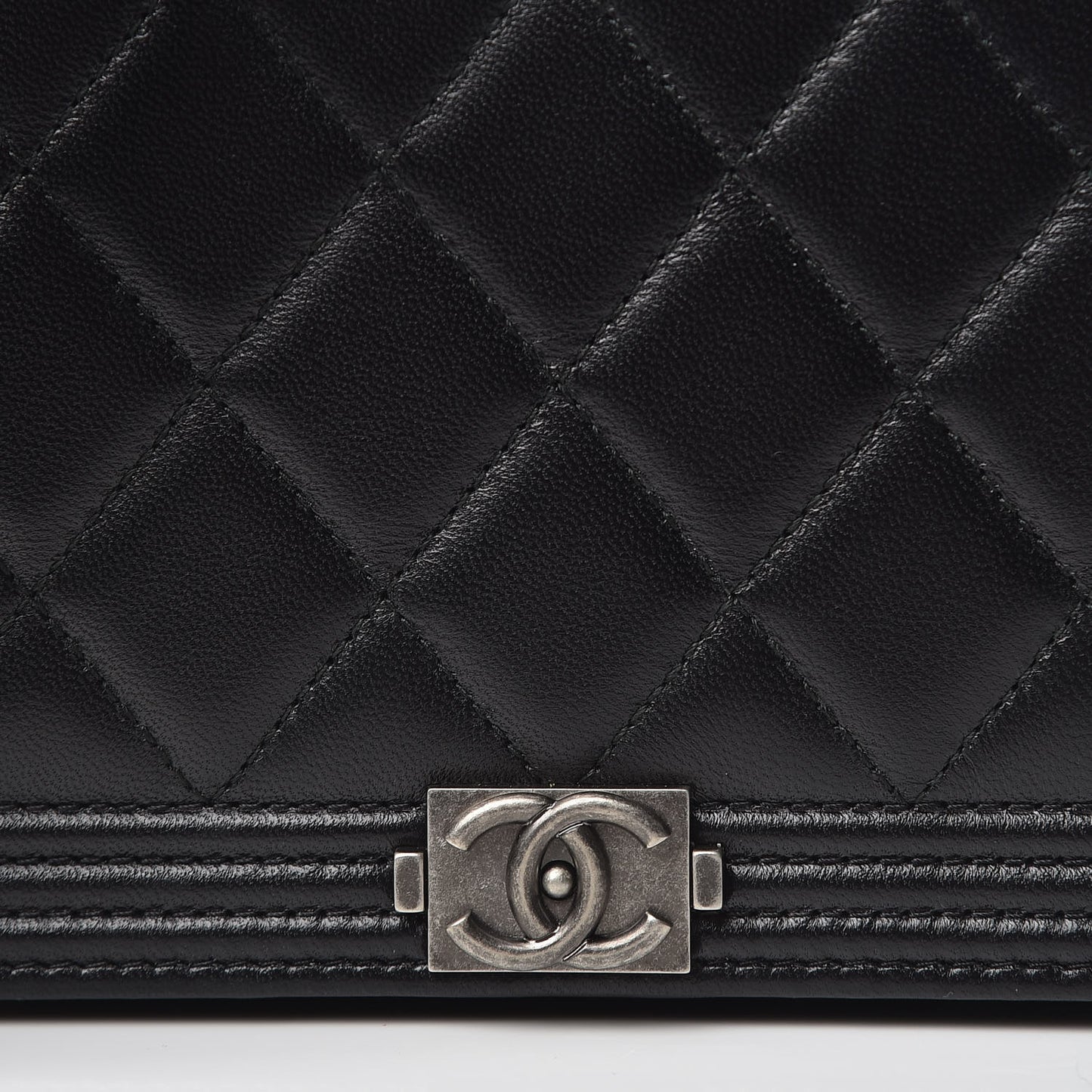 Lambskin Quilted Boy Wallet On Chain WOC Black