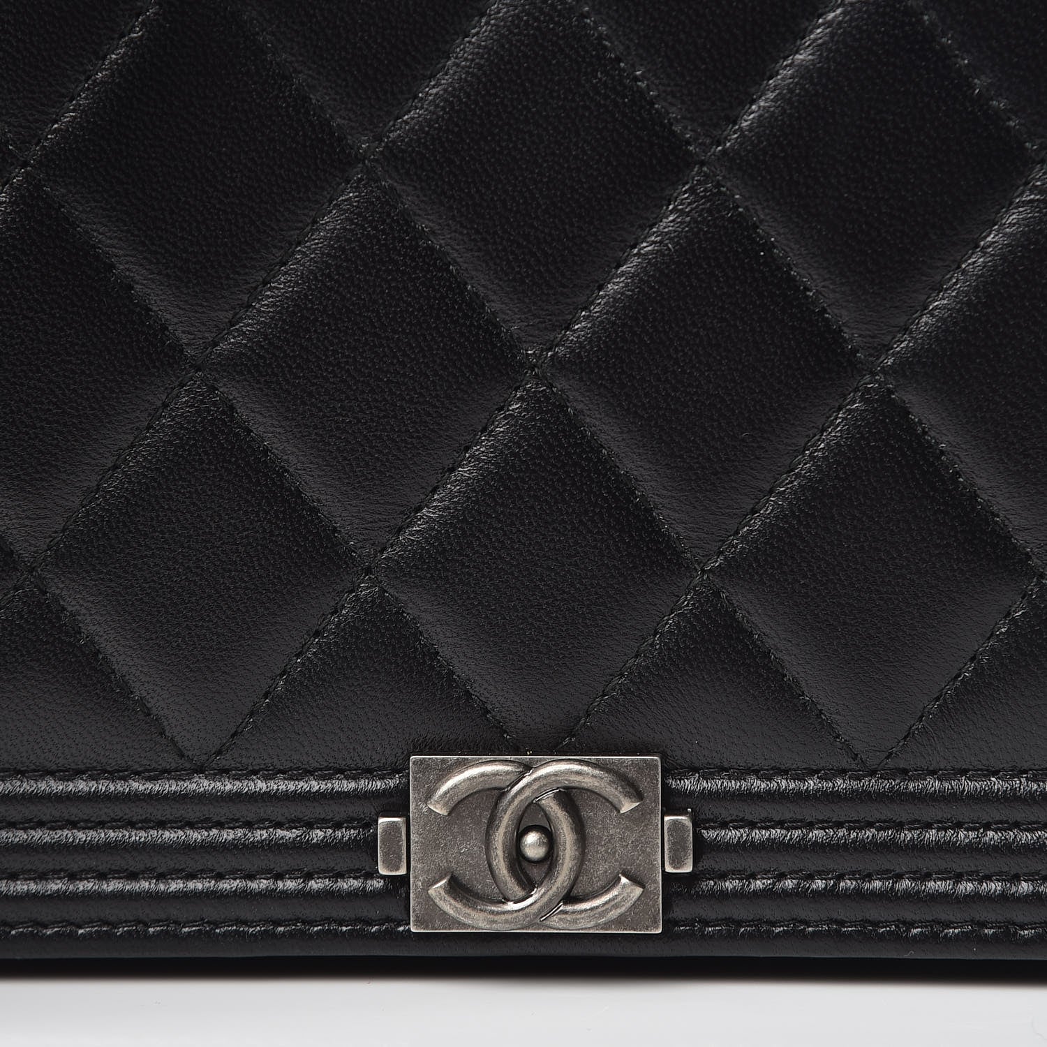 Chanel Lambskin Quilted Boy Wallet On Chain WOC Black 14 of 14
