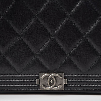 Chanel Lambskin Quilted Boy Wallet On Chain WOC Black 14 of 14