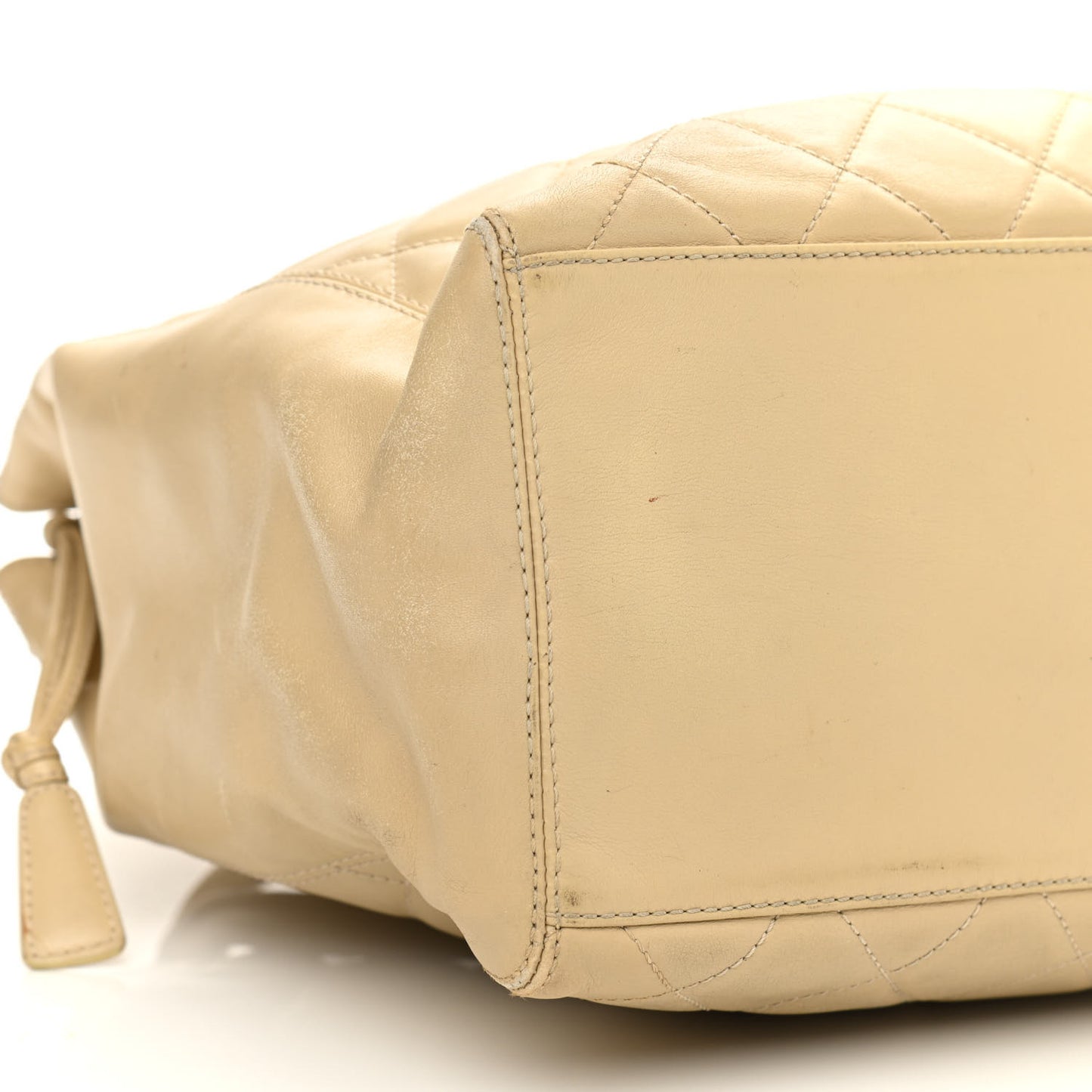 Lambskin Quilted CC Tote Beige