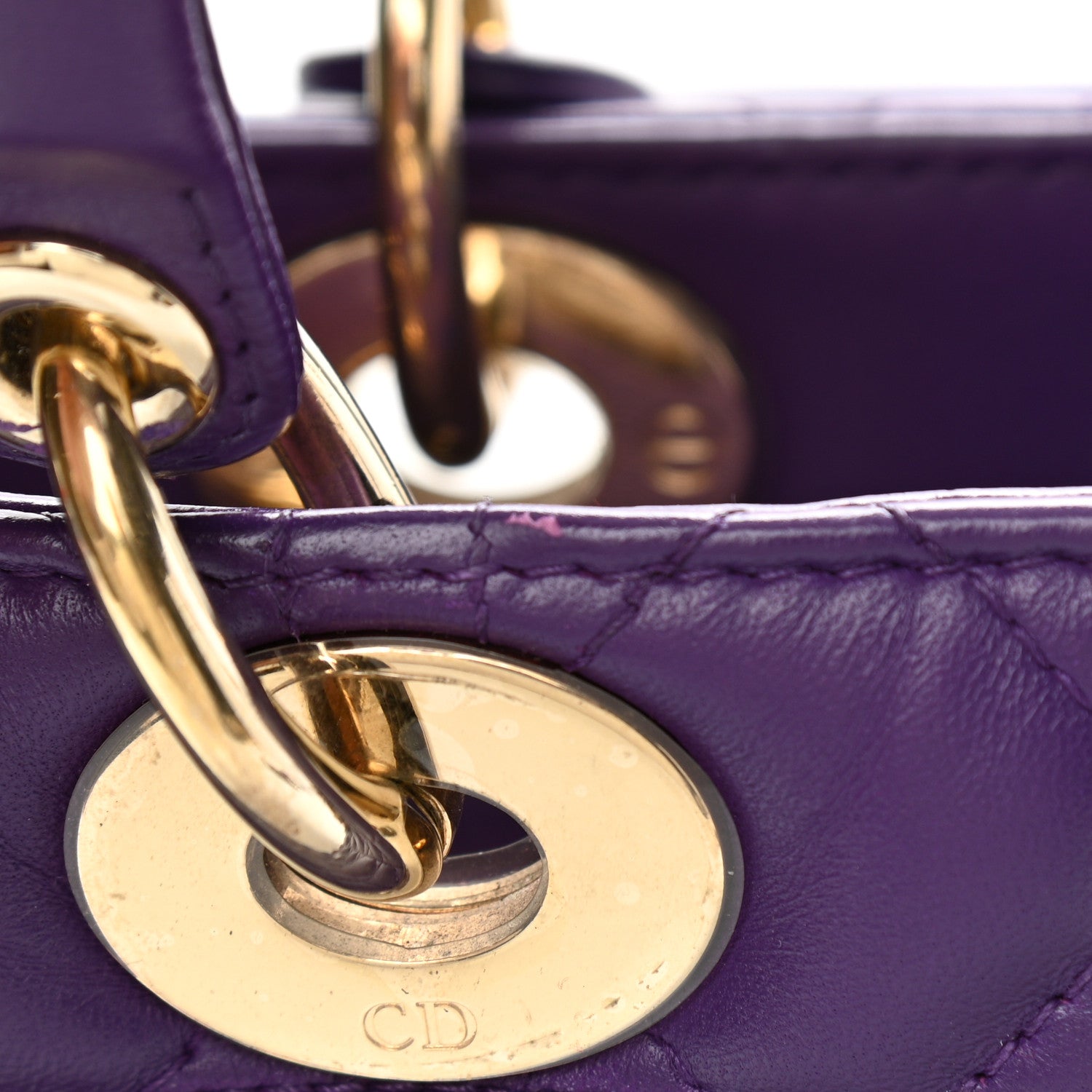 Christian Dior Lambskin Cannage Large Lady Dior Purple 12 of 14
