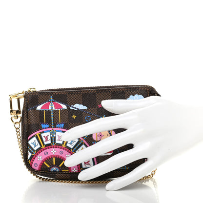 Louis Vuitton Damier Ebene 2020 Christmas Animation Big Wheel Mini Pochette Accessories Rose Ballerine 2 of 7
