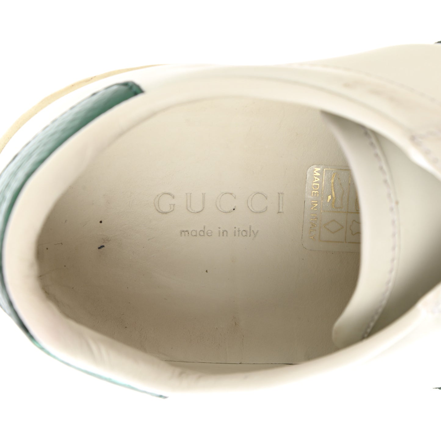 Calfskin Web Pearl Studded Womens Ace Sneakers 35.5 White