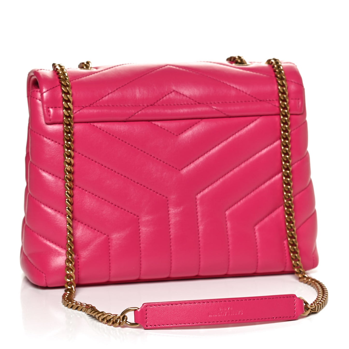 Calfskin Y Quilted Monogram Small Loulou Chain Satchel Fresh Fuchsia