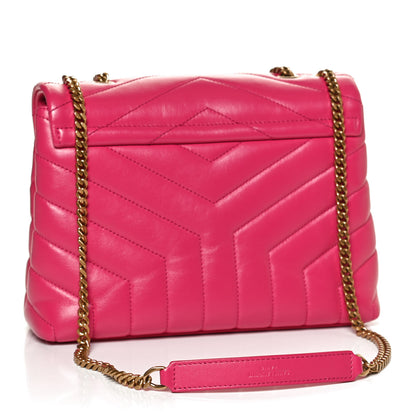 Saint Laurent Calfskin Y Quilted Monogram Small Loulou Chain Satchel Fresh Fuchsia 3 of 11
