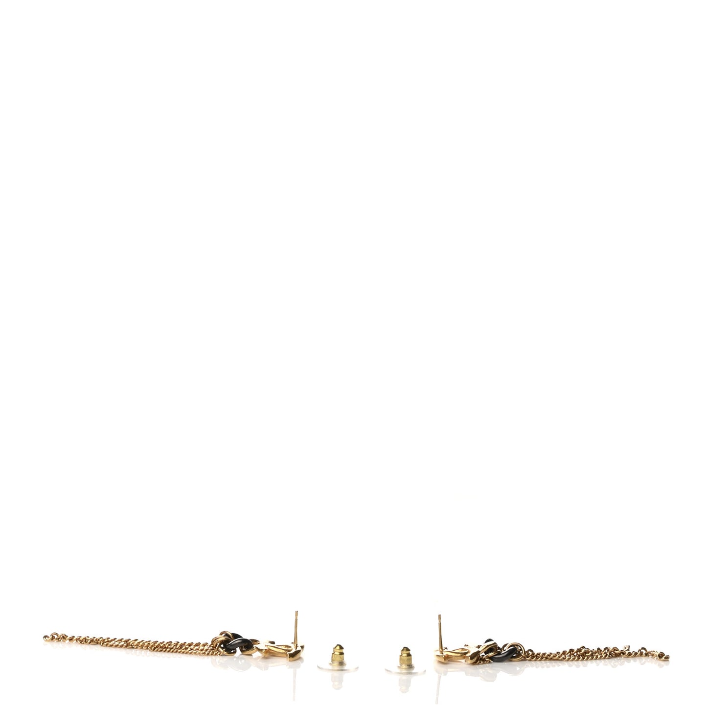 Chain CC Dangle Earrings Gold