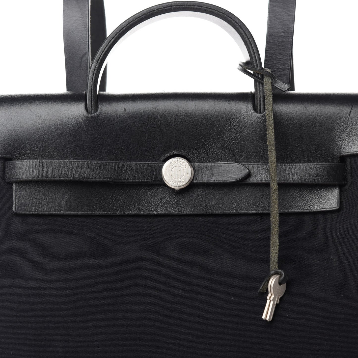 Toile Vache Calfskin Herbag 30 PM Backpack Black