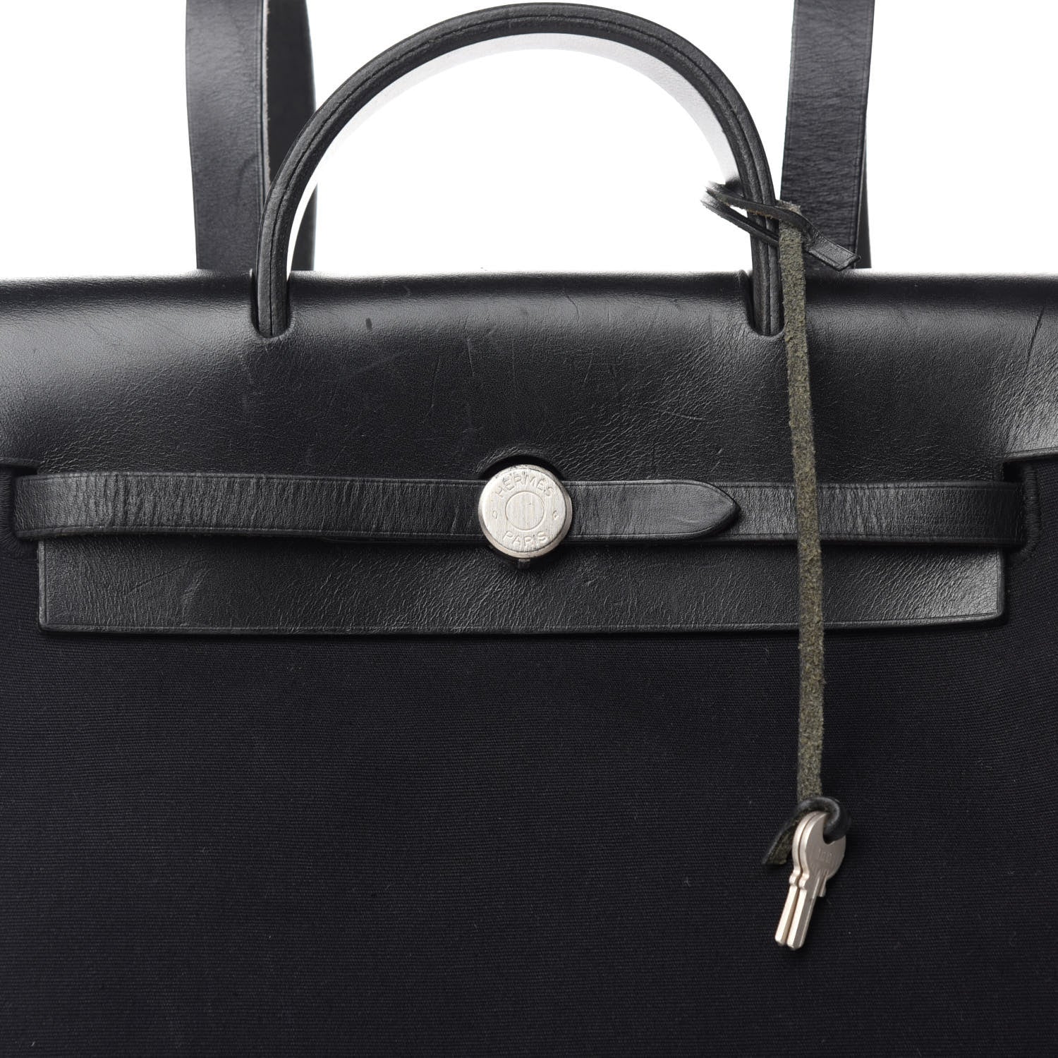 Hermes Toile Vache Calfskin Herbag 30 PM Backpack Black 12 of 12