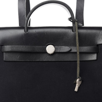 Hermes Toile Vache Calfskin Herbag 30 PM Backpack Black 12 of 12