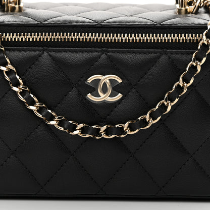 Chanel Lambskin Quilted Small Top Handle Vanity Case With Chain Black 8 of 12