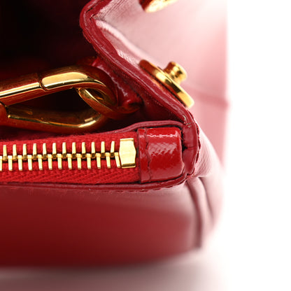 Prada Saffiano Vernice Small Galleria Double Zip Rosso 15 of 15