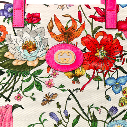 Gucci Canvas Medium Flora Tote Fuchsia 8 of 10