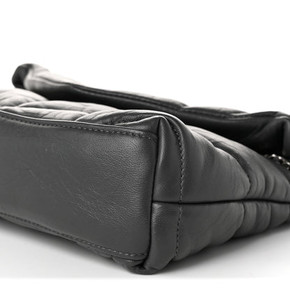 Saint Laurent Lambskin Quilted Toy Loulou Puffer Monogram Chain Satchel Fog 10 of 11
