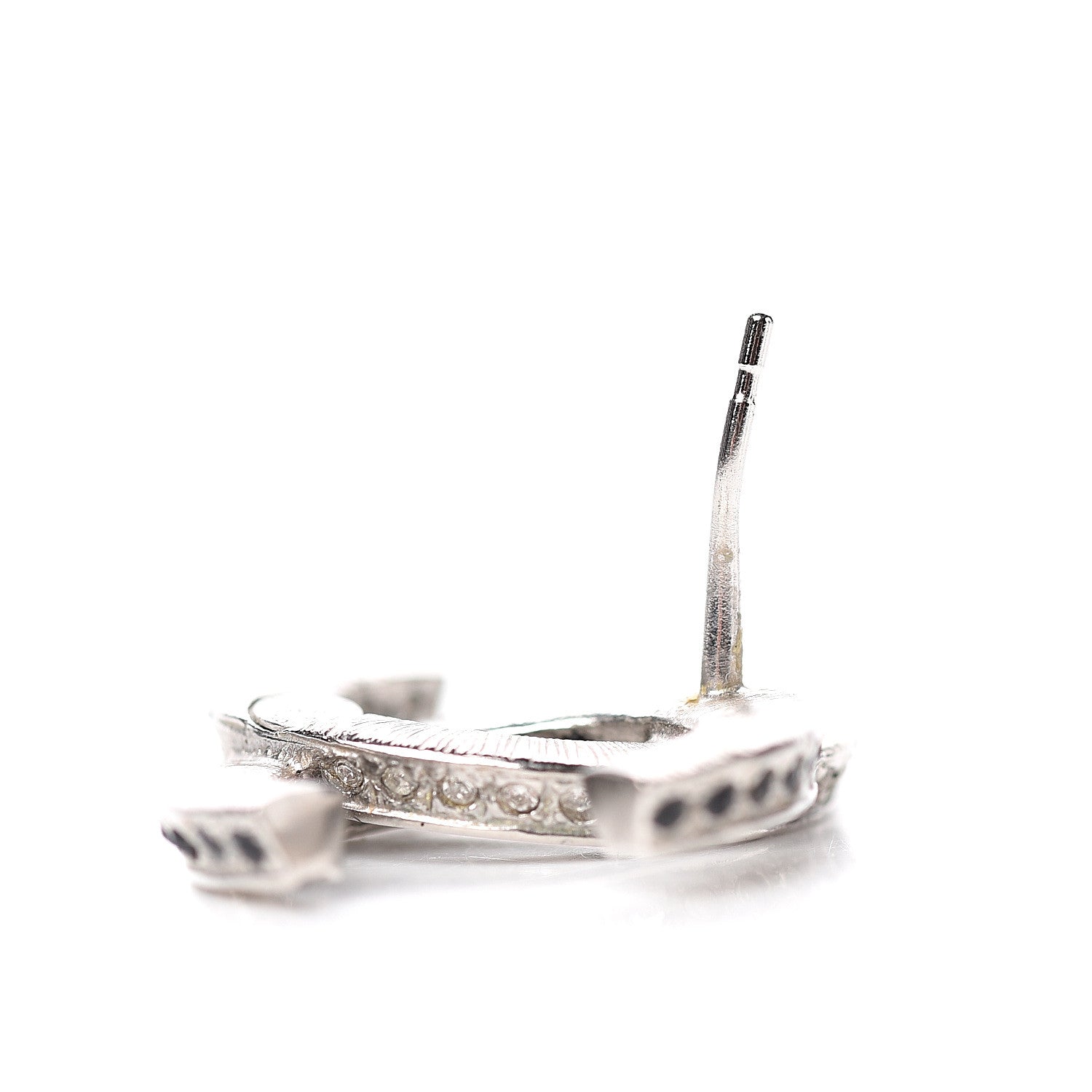 Chanel Baguette Crystal CC Earrings Silver 5 of 7