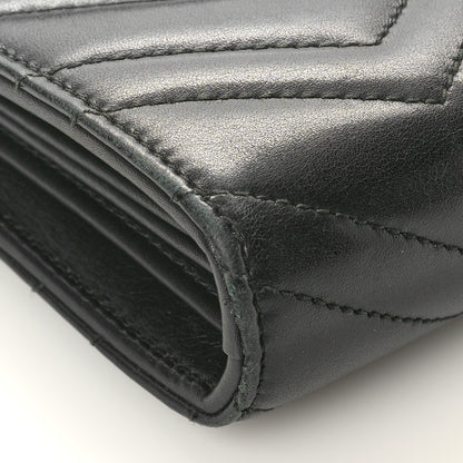 Gucci Calfskin Matelasse GG Marmont Chain Wallet Black 8 of 9