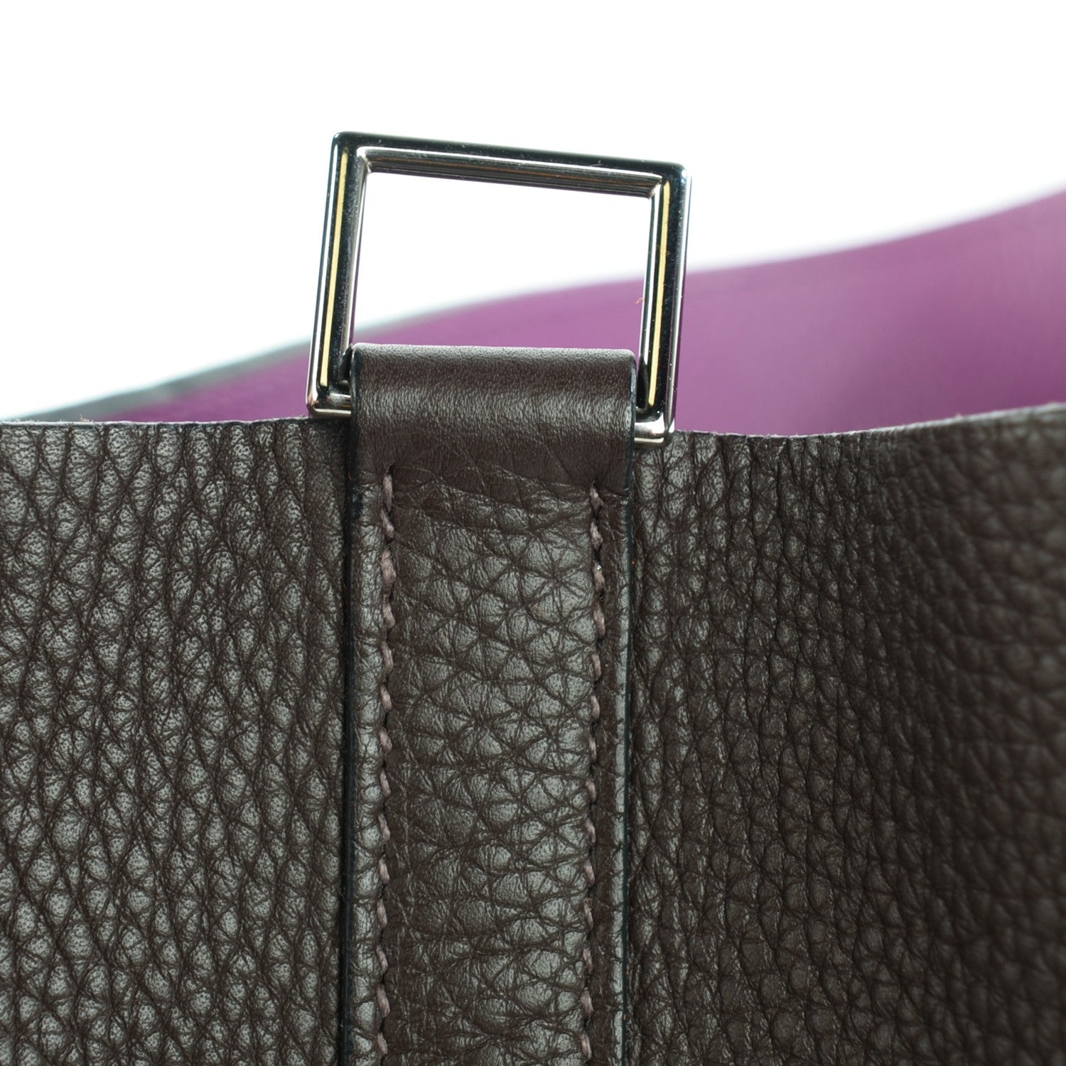 Hermes Taurillon Clemence Epsom Eclat Picotin GM Ebene Cyclamen 7 of 14